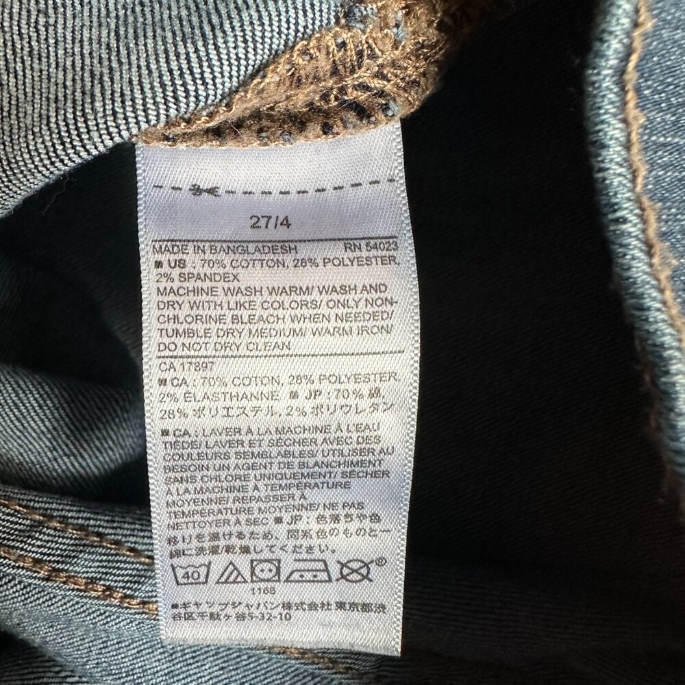 Banana Republic Jeans Womens 4 27x28 Mid Rise Skinny Fit Blue Denim - Picture 12 of 13